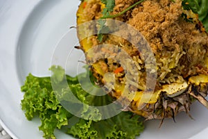 baked rice with pineapple