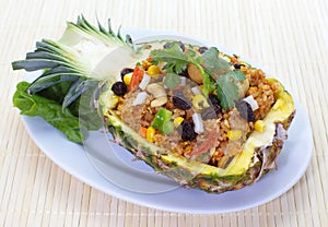 Baked rice pineapple