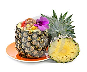 Baked rice pineapple