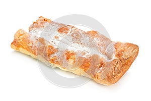 Baked roll bun on white