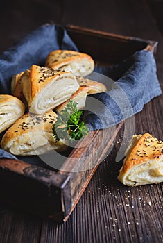 Baked rolls with sheep milk cheese filling