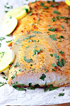 Baked Salmon with Honey Garlic Glaze