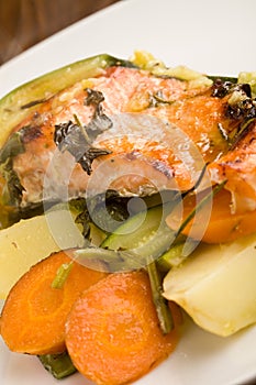 Baked Salmon with vegetables