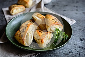 Baked rolls with sheep milk cheese filling