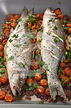 Baked Seabass Fish