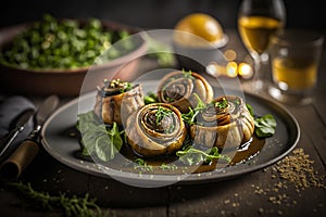 baked snail french dish Generative AI