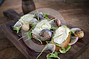 Baked sweet potato stuffed with Ricotta Cheese