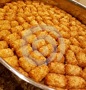 Baked tater tot on baking dish