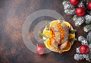 Baked turkey or chicken for holiday