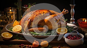 Baked turkey and other Thanksgiving foods