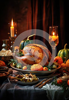 Baked turkey and other Thanksgiving foods
