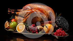 Baked turkey and other Thanksgiving foods