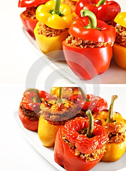 Baked and unbaked peppers comparison