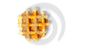 Baked waffles isolated on white background