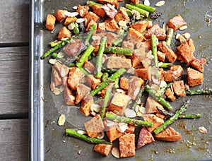 Baked Yams with Asparagus