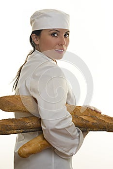 Baker with bread