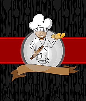 Baker cartoon menu design