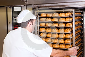 Baker in his bakery