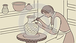 Baker kneading dough, traditional baking process, culinary craftsmanship, vector design Generative AI