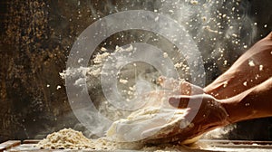 A Baker Preparing Dough.AI generated image