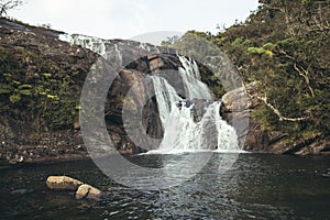 Baker's Falls in Horton Plains National Park, Sri Lanka.