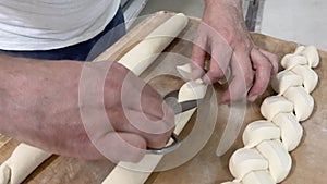 Baker's hands designing bread. photo
