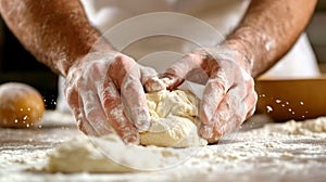 Baker's Hands Kneading Dough, Baking, Breadmaking