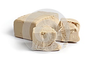 Baker's yeast isolated on white