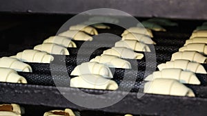 the baker works at the factory of products for the production of pastries pies cookies