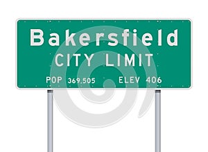 Bakersfield City Limit road sign