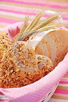 Bakery assortment in basket