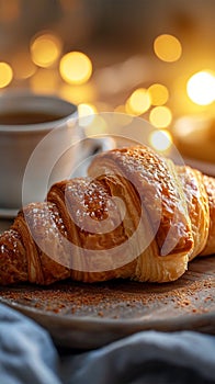 Bienestar desayuno escena rollo taza manana 