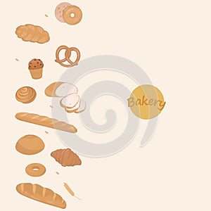 Bakery bread banner with text bakery and copy space