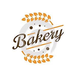 Bakery, bread logo with wheat grain