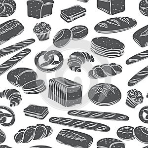 Bakery bread seamless pattern