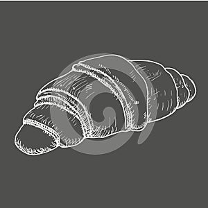 Bakery. Bread vector hand drawn illustration. Black ear