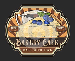 Bakery cafe colorful vintage label