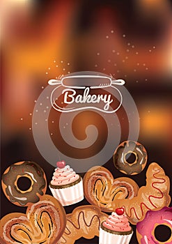 Bakery cafe menu concept.