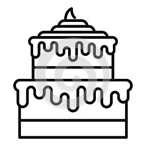 Bakery cake icon outline vector. Sweet cream