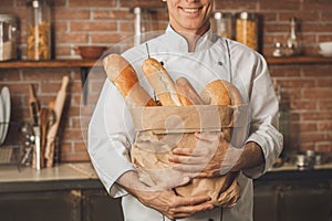 Bakery chef cooking bake in the kitchen professional