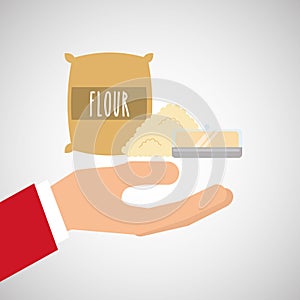 Bakery cooking hand flour and butter