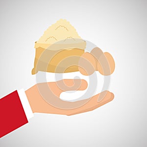 Bakery cooking hand flour eggs