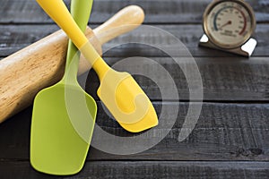 Bakery And Cooking Tools Silicone on wood table