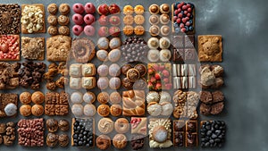 bakery desserts knolling style