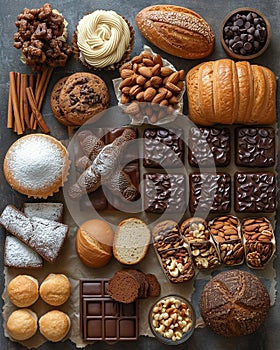 bakery desserts knolling style