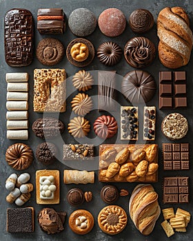 bakery desserts knolling style