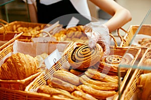 Bakery Food. Fresh Pastries In Pastry Shop