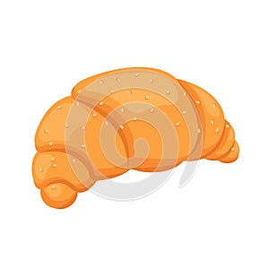 Bakery food croissant cartoon vector isolated illustration