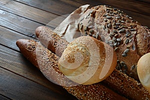 Bakery. Fresh fragrant baked bread. Homemade bread