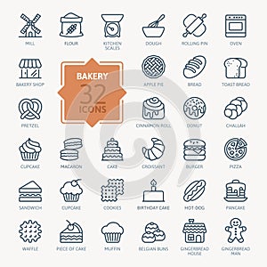 Bakery Icon set. Vector Illustration